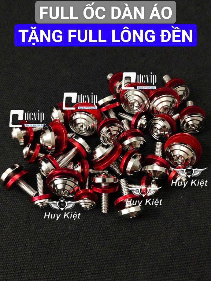 [TẶNG FULL LÔNG ĐỀN] FULL BỘ Ốc Dàn Áo SALAYA PHAY THÁI [Inox 304] Gắn Nhiều Dòng Xe (AB Vario Ex Winner Wave Dr Si Fu...) MS9938