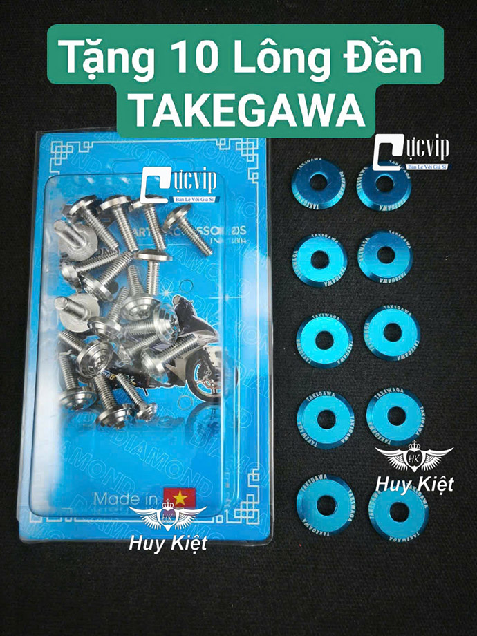 [Tặng 10 LĐ TAKEGAWA] FULL Bộ Ốc Dàn Áo SALAYA PHAY THÁI [INOX 304] Vario AB Wave Dr Si Fu Ex Win Vision Jupiter Sonic Raider Satria Mio MS9946