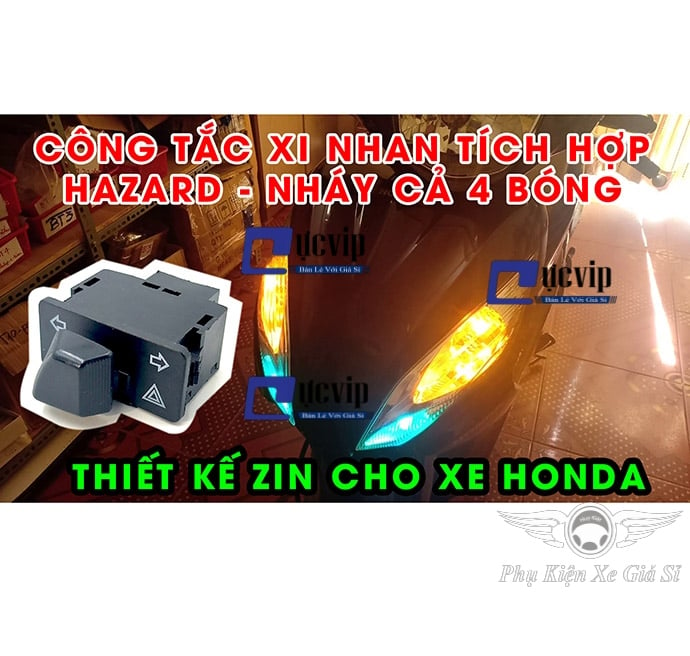 Công Tắc Xi Nhan Tích Hợp Hazard (34mm) Cho Honda Đời 2013 - 2015, Future 125 Fi, Yamaha NVX MS3421