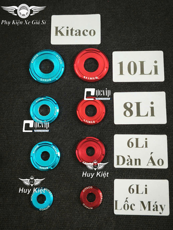 [Nhôm CNC] Lông Đền KITACO (XANH) 6Li Lốc Máy, 6Li Dàn Áo, 8Li, 10Li, 4Li Trơn (Giá 1 Con) MS9951
