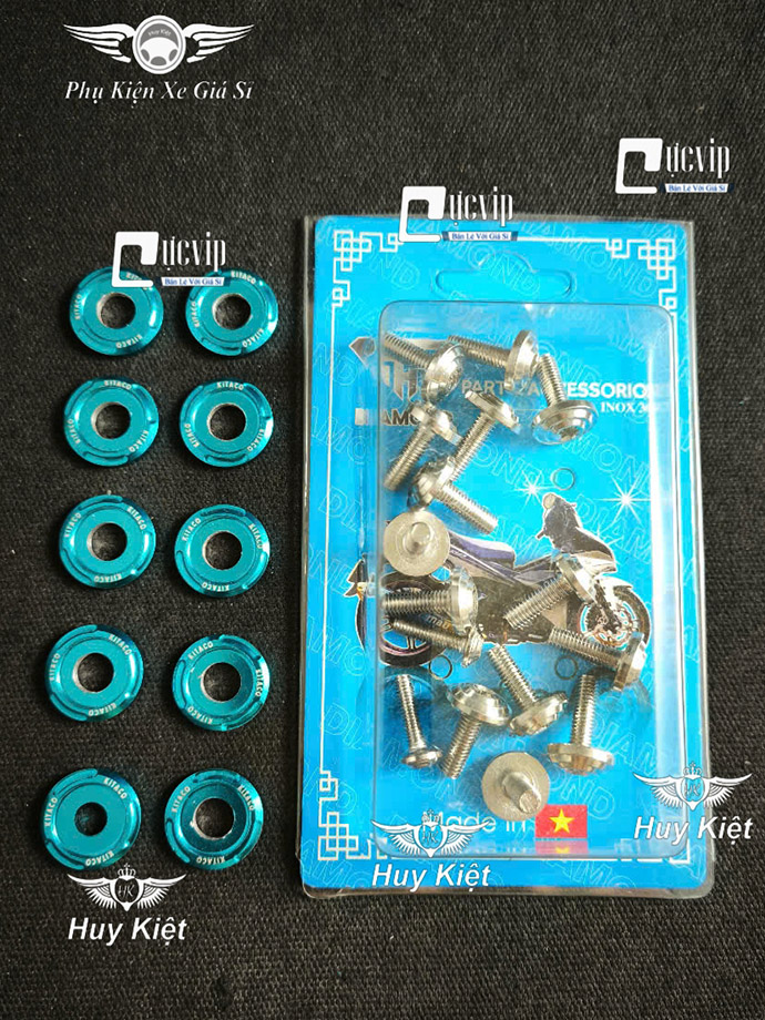 [Tặng 10 LĐ KITACO] FULL Bộ Ốc Dàn Áo SALAYA PHAY THÁI [INOX 304] Gắn Nhiều Dòng Xe Vario AB Wave Dr Si Fu Ex Winner Vision... MS9944