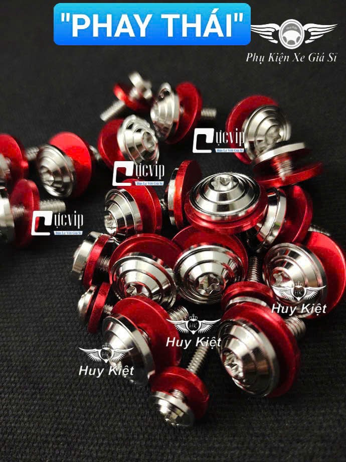 [TẶNG FULL LÔNG ĐỀN ĐỎ] FULL BỘ Ốc Dàn Áo Salaya Sao Nhọn, Phay Thái [INOX 304] Lắp Nhiều Dòng Xe MS9935