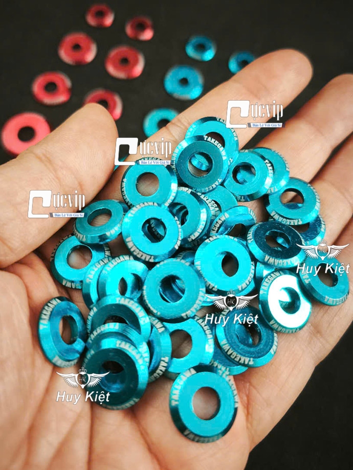 Lông Đền [Nhôm CNC] TAKEGAWA (XANH) 6Li Lốc Máy, 6Li Dàn Áo, 8Li, 10Li, 4Li Trơn (Giá 1 Con) MS9949