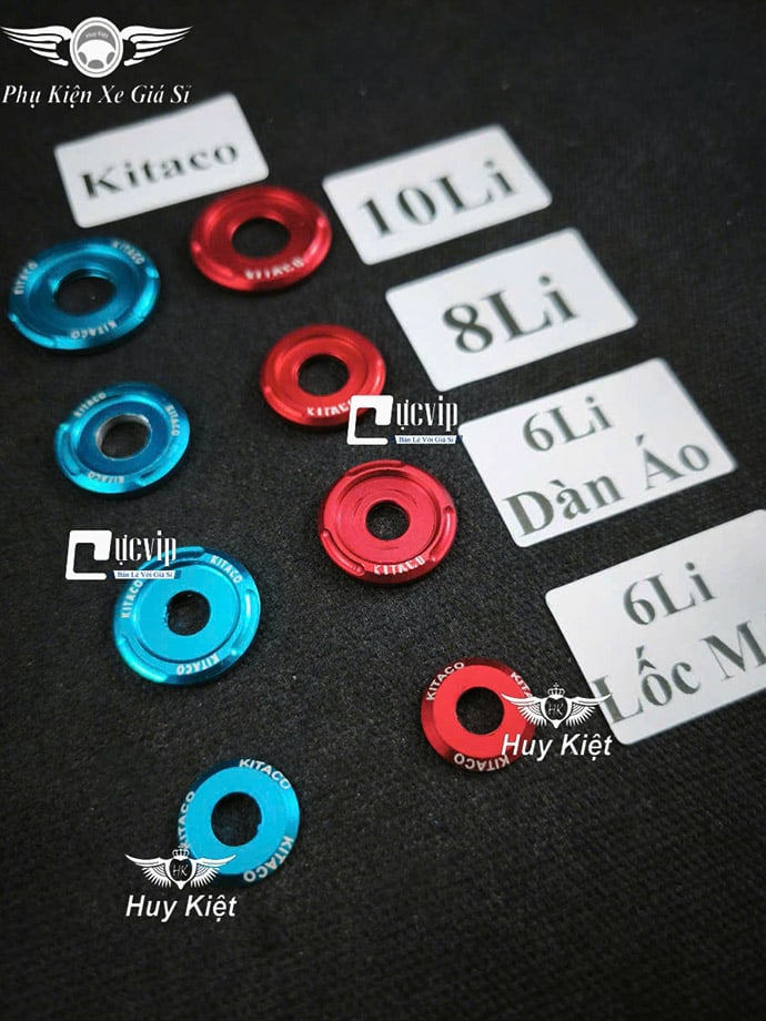 Lông Đền KITACO Nhôm (XANH, ĐỎ) 6Li Lốc Máy, 6Li Dàn Áo, 8Li, 10Li (Giá 1 Con) MS9920