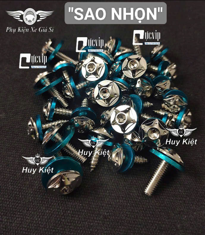 [TẶNG FULL LÔNG ĐỀN XANH] FULL BỘ Ốc Dàn Áo Salaya Phay Thái, Sao Nhọn [INOX 304] Gắn Cho Nhiều Dòng Xe MS9936