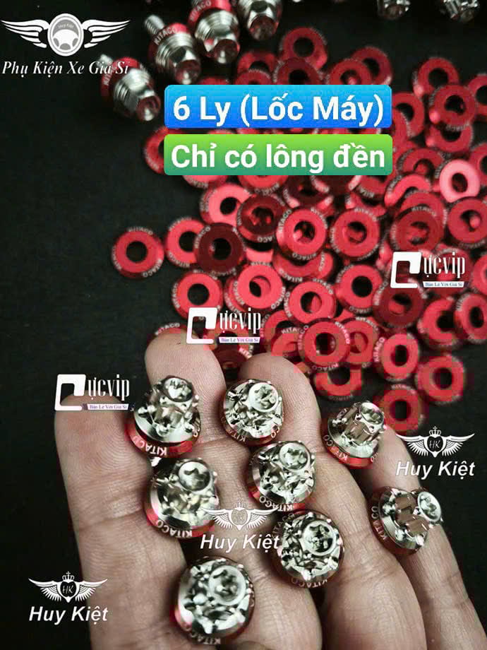Lông Đền Nhôm CNC KITACO (ĐỎ) 6Li Lốc Máy, 6Li Dàn Áo, 8Li, 10Li, 4Li Trơn (Giá 1 Con) MS9950