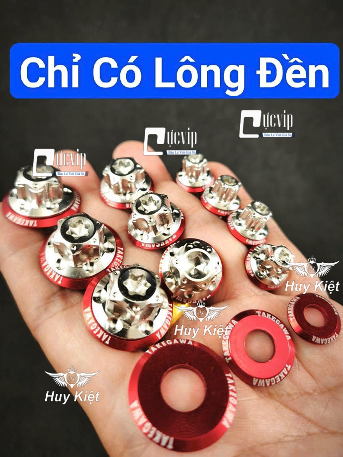 [Nhôm CNC] Lông Đền TAKEGAWA (ĐỎ) 6Li Lốc Máy, 6Li Dàn Áo, 8Li, 10Li, 4Li Trơn (Giá 1 Con) MS9948