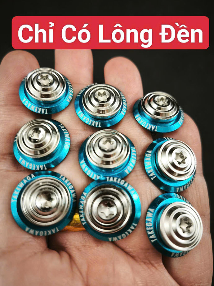Lông Đền [Nhôm CNC] TAKEGAWA (XANH) 6Li Lốc Máy, 6Li Dàn Áo, 8Li, 10Li, 4Li Trơn (Giá 1 Con) MS9949