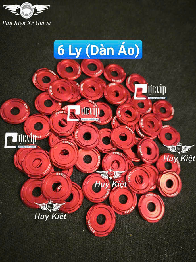 Lông Đền Nhôm CNC KITACO (ĐỎ) 6Li Lốc Máy, 6Li Dàn Áo, 8Li, 10Li, 4Li Trơn (Giá 1 Con) MS9950