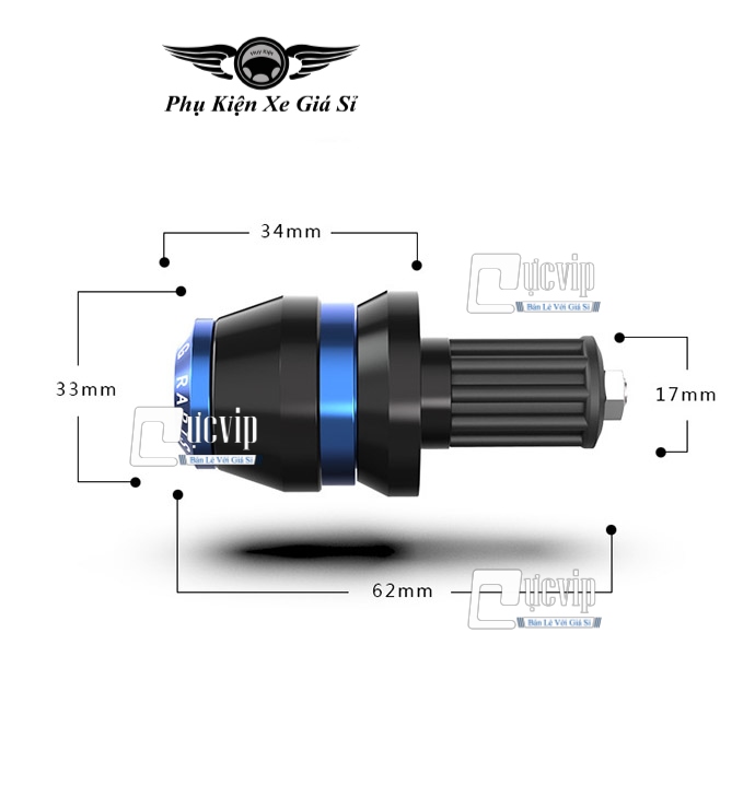 Cặp Gù Tay Lái Xe Máy Nhôm CNC Gắn Mọi Loại Xe MS3123