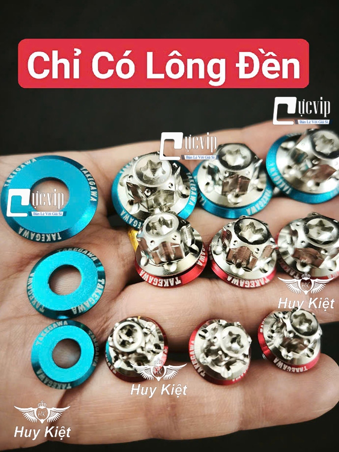 Lông Đền [Nhôm CNC] TAKEGAWA (XANH) 6Li Lốc Máy, 6Li Dàn Áo, 8Li, 10Li, 4Li Trơn (Giá 1 Con) MS9949