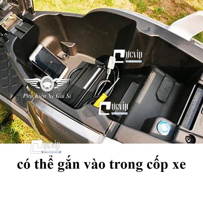 Sạc Điện Thoại Trên Xe Máy 2 Cổng USB, Nắp Chống Nước, Loại Cao Cấp Có Adapter MS3162