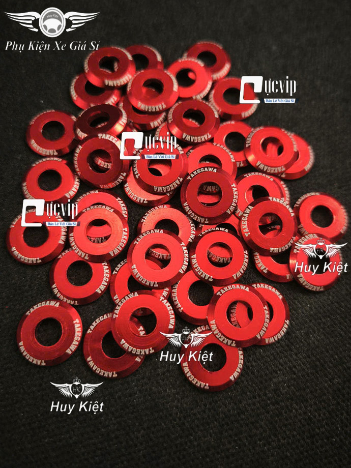Lông Đền TAKEGAWA Nhôm CNC (XANH, ĐỎ) 6Li Lốc Máy, 6Li Dàn Áo, 8Li, 10Li, 4Li Trơn (Giá 1 Con) MS9947