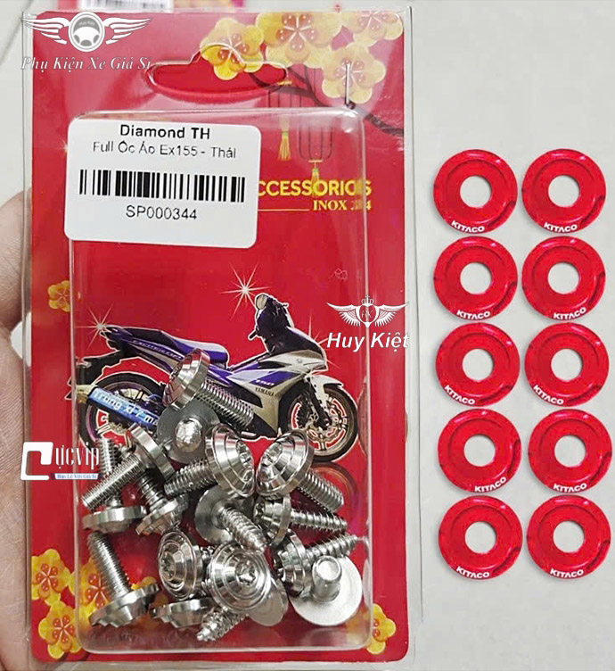 [Tặng 10 LĐ KITACO] FULL Bộ Ốc Dàn Áo SALAYA PHAY THÁI [INOX 304] Gắn Nhiều Dòng Xe Vario AB Wave Dr Si Fu Ex Winner Vision... MS9944