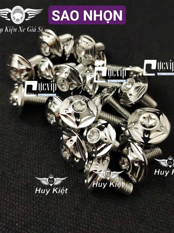 [FULL BỘ] Ốc Dàn Áo SALAYA PHAY THÁI, SAO NHỌN [INOX 304] Wave Dr Si Fu Ex Win Vario AB Vision Jupiter Sonic Raider Satria Mio MS9940