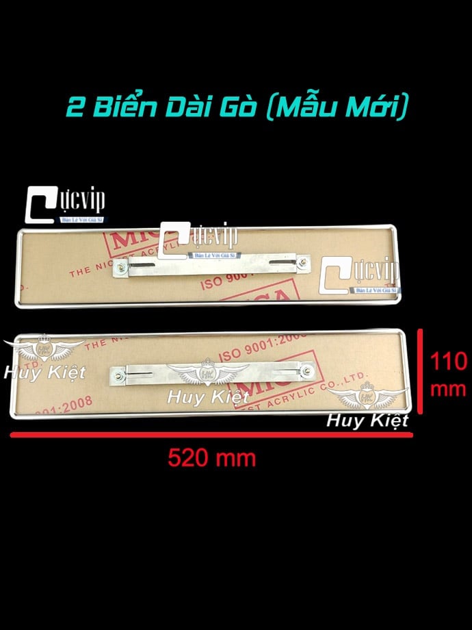 Bộ 2 Khung Biển Số Xe Hơi, Ô Tô Kích Thước Mới Kèm Mica Có Viền Inox Cho Xe Đăng Ký Biển Mới 2022 - 2023 (Biển Trắng, Vàng, Xanh)