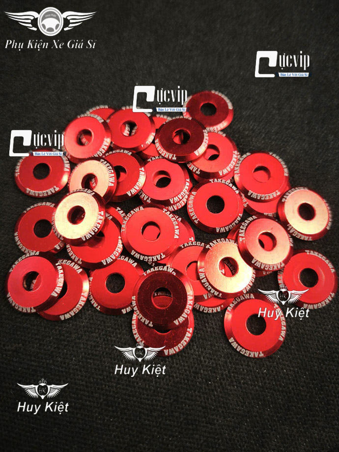[Nhôm CNC] Lông Đền TAKEGAWA (ĐỎ) 6Li Lốc Máy, 6Li Dàn Áo, 8Li, 10Li, 4Li Trơn (Giá 1 Con) MS9948