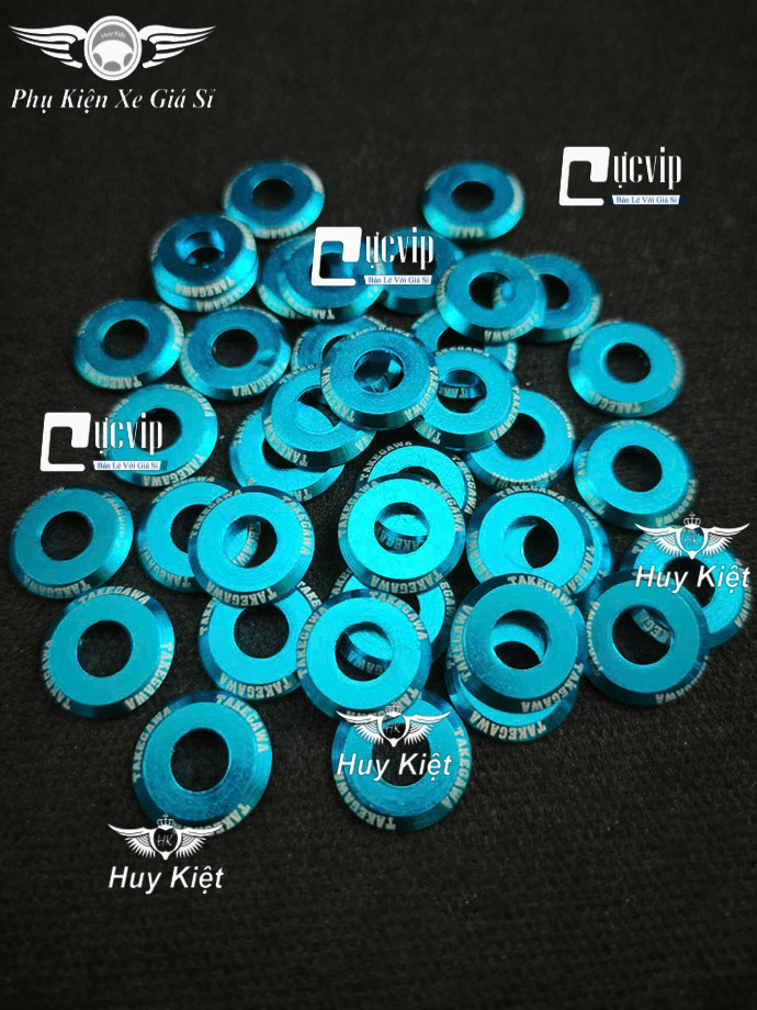 Lông Đền [Nhôm CNC] TAKEGAWA (XANH) 6Li Lốc Máy, 6Li Dàn Áo, 8Li, 10Li, 4Li Trơn (Giá 1 Con) MS9949