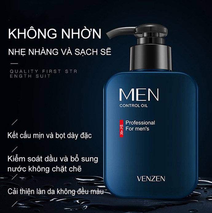 Sữa Rửa Mặt Nam Kiểm Soát Dầu Chuyên Sâu Venzen MEN Thu Nhỏ Lỗ Chân Lông MS6060