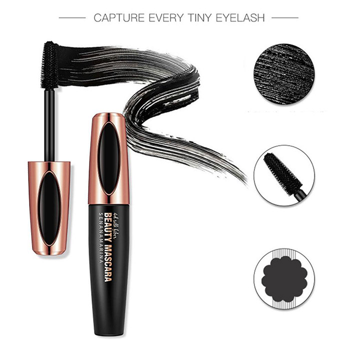 Mascara Senana Sợi Tơ 4D Uốn Cong Làm Mi Dày Và Dài Kháng Nước Lâu Trôi MS6005