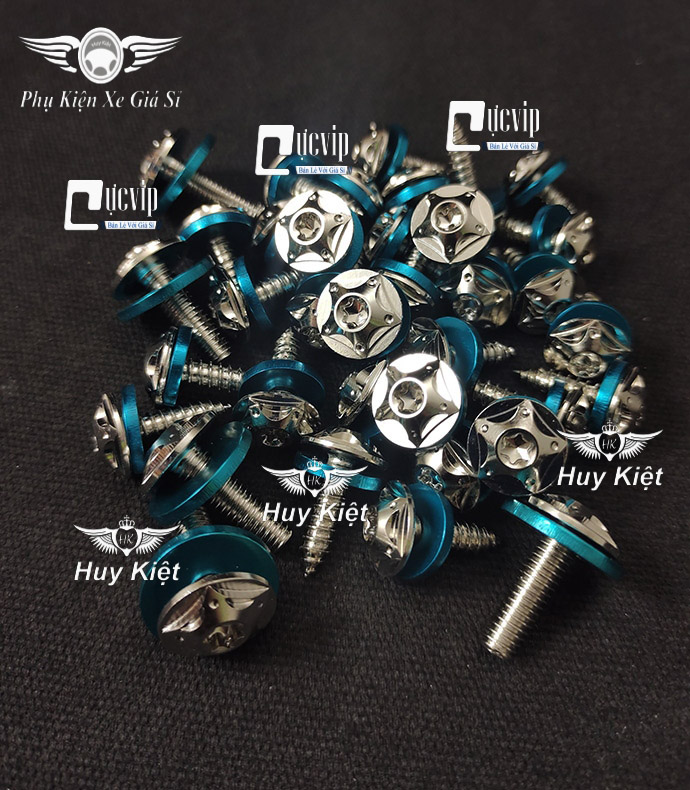 [Tặng Full Lông Đền Xanh] Full Ốc Dàn Áo Salaya Phay Thái, Sao Nhọn [Inox 304] Wave Dr Si Fu Ex Winner Vario AB Raider Satria Mio Vision Jupiter Sonic MS9933
