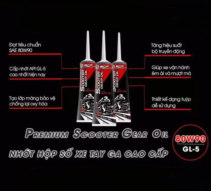 Nhớt Hộp Số, Nhớt láp SAE 80W90 API GL5 Cho SH, PCX, Vario, AirBlade, NVX, Lead, Vision, Vespa MS4203