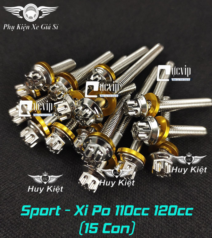 Bộ Ốc Lốc Máy Salaya M3 (PRO) Tặng Kèm Lông Đền Nhôm Vàng Cho Xi Po, Win, Ex, Sonic, Raider, Satria, Dr, Fu, Si, SH, Vario, AB, Wave, Vision, Jupiter MS9999