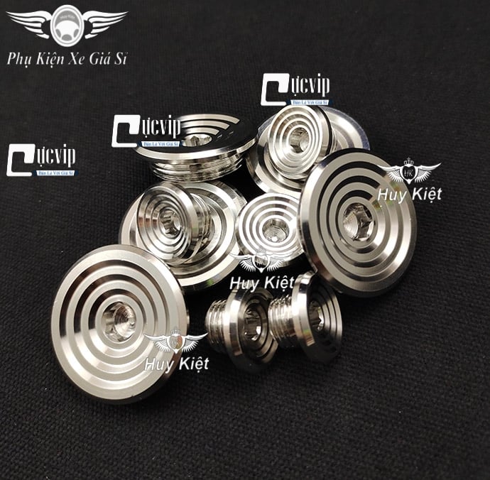 Cặp Nút Đề, Ốc Mâm Lửa Salaya Thái Inox 304 Nguyên Khối Cho Dòng Xe Honda, Yamaha MS5174