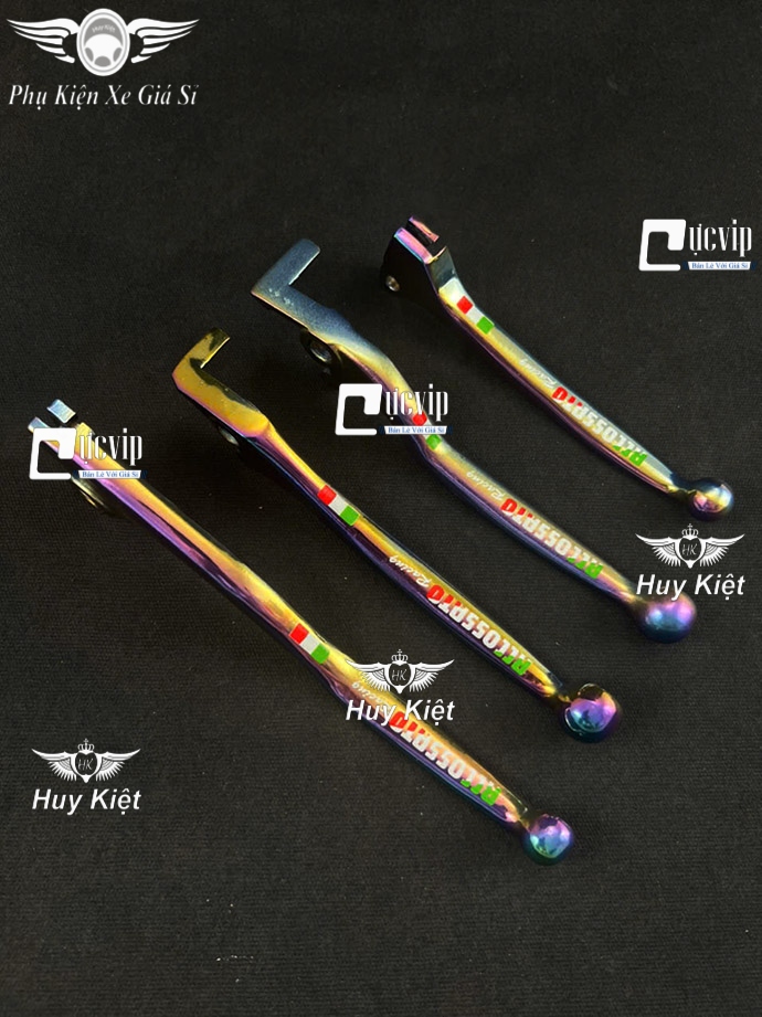 (Chữ 7 Màu) Tay Thắng Đùm, Thắng Đĩa Mod Chữ RCCOSSRTO Xi Titan 7 Màu Wave Nhỏ, Wave A 2017, Wave Thái, Blade, A, S, RS, RSX, ZX, Sirius Xăng Cơ, Si 50cc MS6577