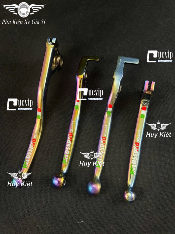 (Chữ 7 Màu) Tay Thắng Đùm, Thắng Đĩa Mod Chữ RCCOSSRTO Xi Titan 7 Màu Wave Nhỏ, Wave A 2017, Wave Thái, Blade, A, S, RS, RSX, ZX, Sirius Xăng Cơ, Si 50cc MS6577