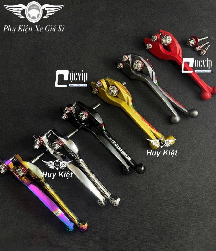 Cặp Tay Thắng Nhôm + 3 Ốc Tay Thắng Inox 304 D3 Tặng LĐ Đỏ Vario 2018 - 2021, Vario 2022 - 2025 125cc MS6678
