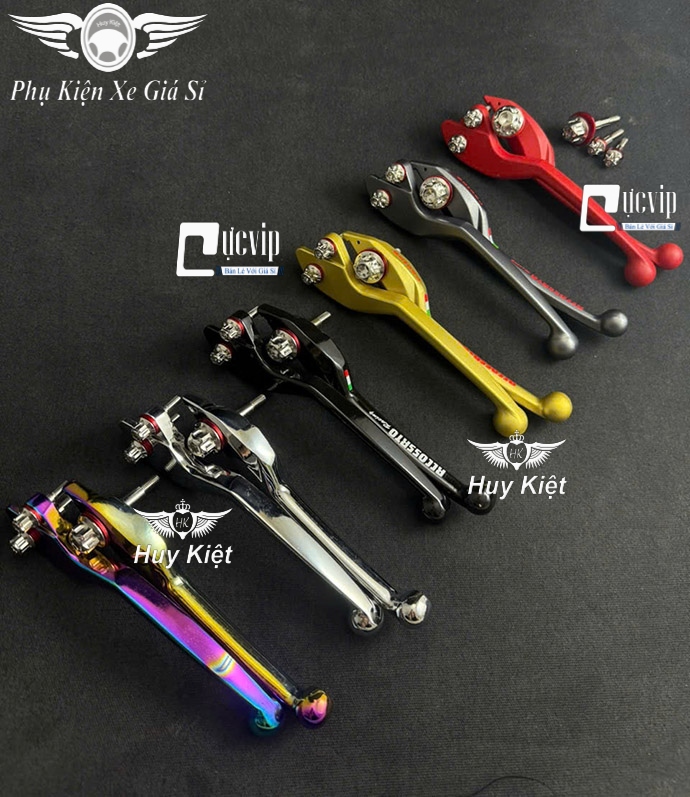 Cặp Tay Thắng Nhôm + 3 Ốc Tay Thắng Inox 304 D3 Tặng LĐ Đỏ Vario 2018 - 2021, Vario 2022 - 2025 125cc MS6678
