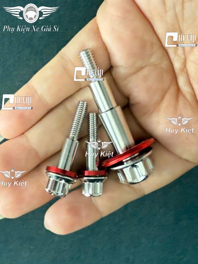 Cặp Tay Thắng Nhôm + 3 Ốc Tay Thắng Inox 304 D3 Tặng LĐ Đỏ Vario 2018 - 2021, Vario 2022 - 2025 125cc MS6678