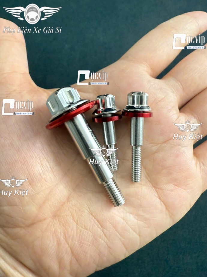 Cặp Tay Thắng Nhôm + 3 Ốc Tay Thắng Inox 304 D3 Tặng LĐ Đỏ Vario 2018 - 2021, Vario 2022 - 2025 125cc MS6678
