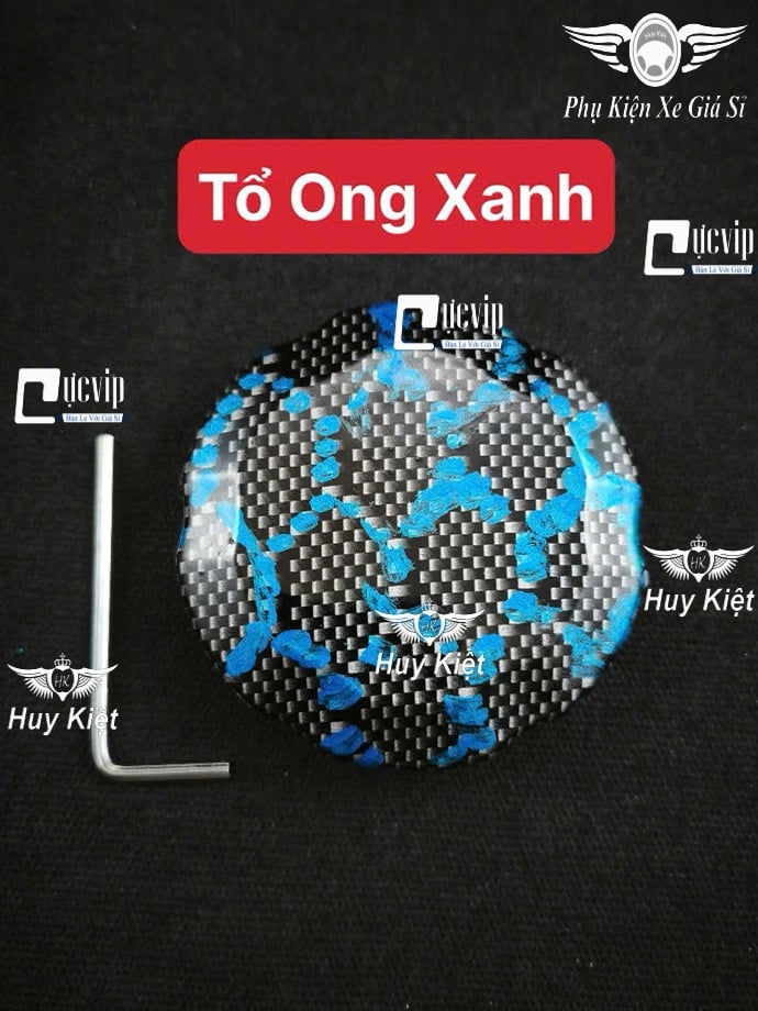 Ốp Nắp Bình Xăng CARBON Fiber Tổ Ong, Vân Đá Gắn Xe Honda, Yamaha, Suzuki Có Nắp Xăng Phẳng MS6693