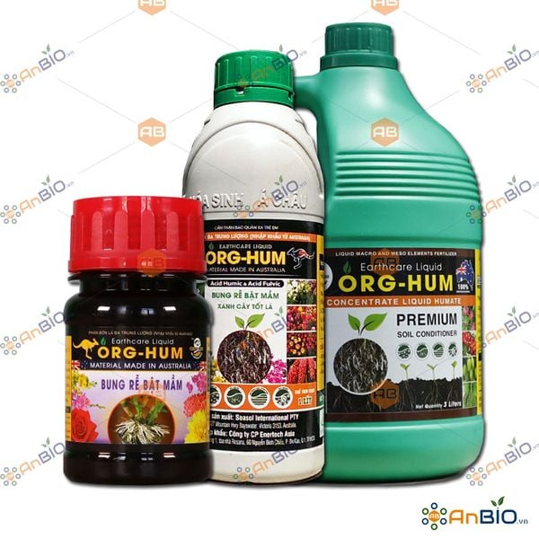 Hình: Phân bón lá ORG-HUM chiết xuất từ Acid Humic và Acid Fulvic chai 100ml, 1 lít, 3 lít