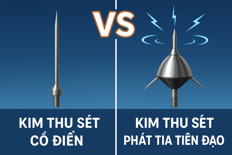 Kim thu sét cổ điển và kim thu sét phát tia tiên đạo: Nên chọn loại nào?