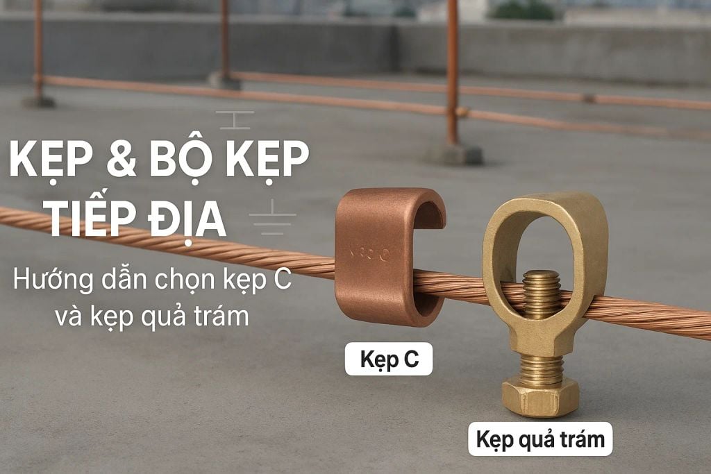 Kẹp & Bộ kẹp tiếp địa: Hướng dẫn chọn kẹp C và kẹp quả trám