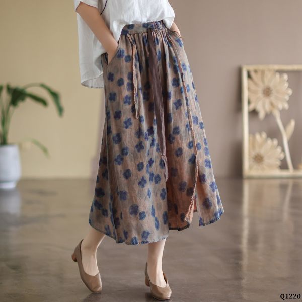 Chân váy dài dáng suông A chất linen cao cấp phong cách Hàn | Shopee Việt  Nam