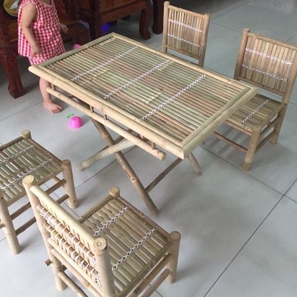 bộ bàn ghế tre