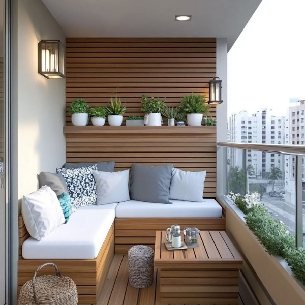 ghế ngồi gọn nhẹ trên ban công chill