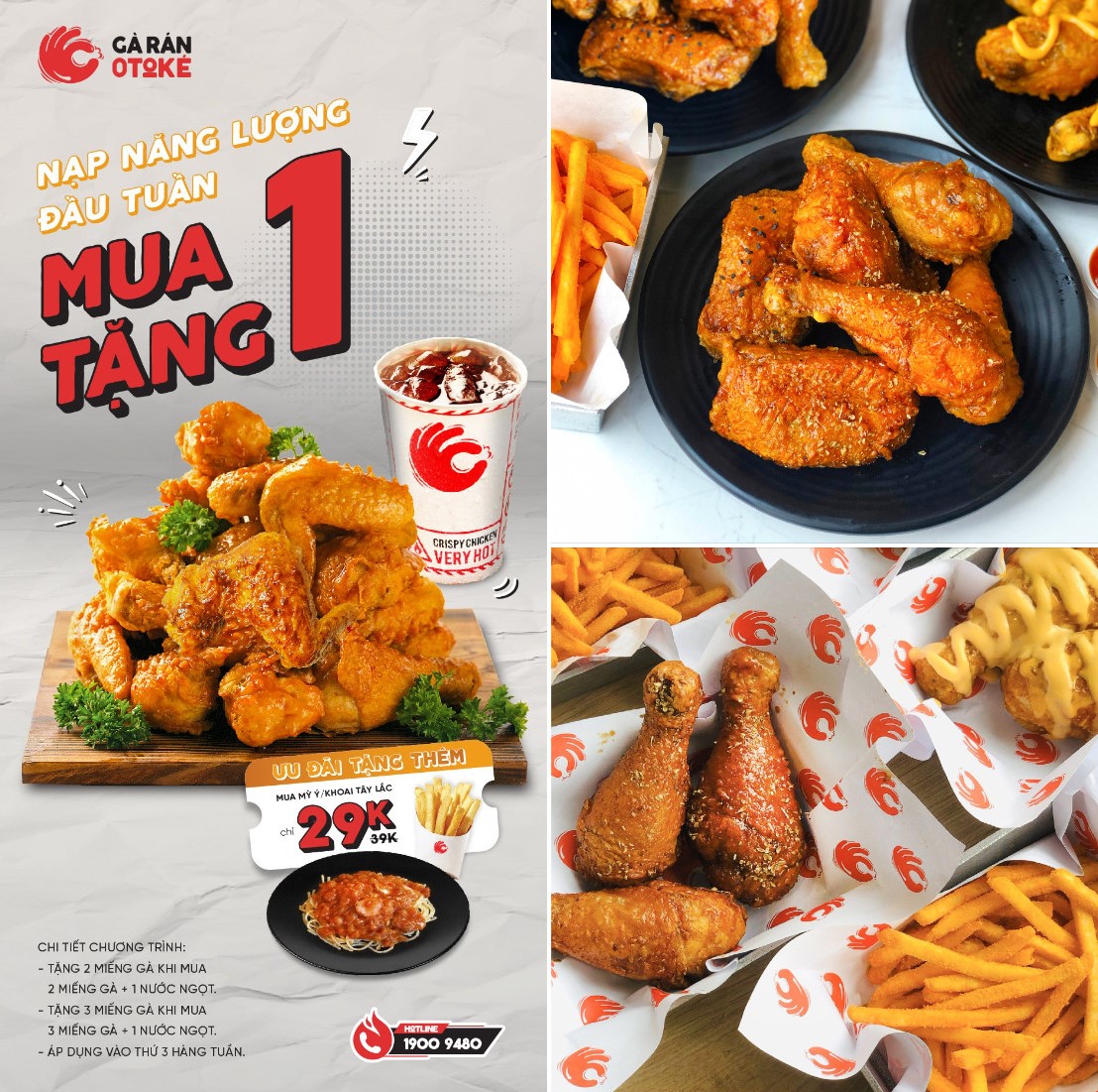 MUA 1 TẶNG 1 - THỨ 3 HÀNG TUẦN – Gà Rán Otoké