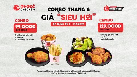 COMBO THÁNG 8 – GIÁ “SIÊU HỜI” KHÓ CƯỠNG!