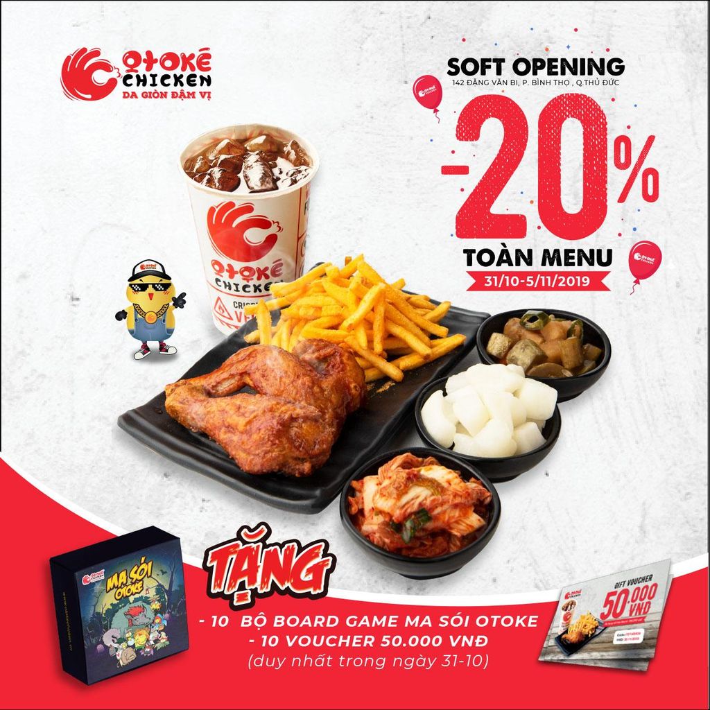 OTOKÉ CHICKEN SOFT OPENING CN 142 ĐẶNG VĂN BI, THỦ ĐỨC