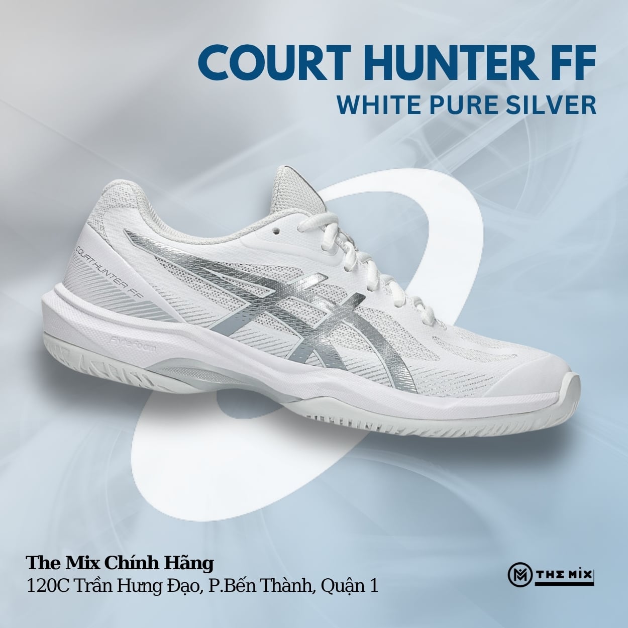 Asics Court Hunter FF White Pure Silver - 1072A112-102 - Chính Hãng