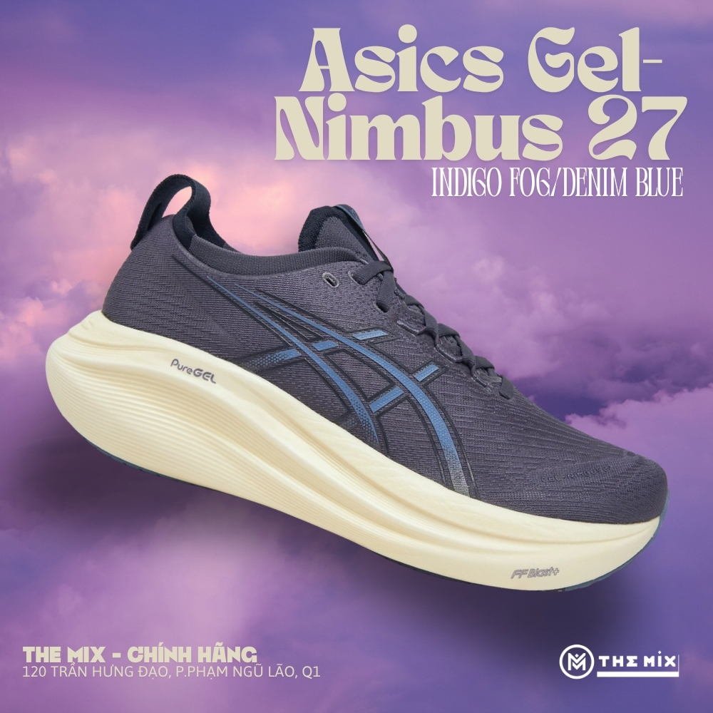Asics GEL-NIMBUS 27 Indigo Fog/Denim Blue - 1011B958-500 - Hàng Chính Hãng