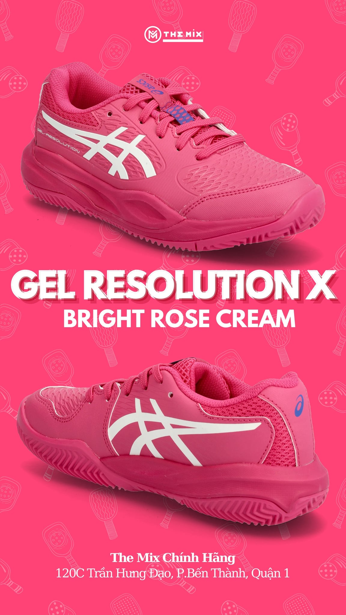 Asics Gel-Resolution X GS Bright Rose Cream - 1044A081-700  Chính Hãng