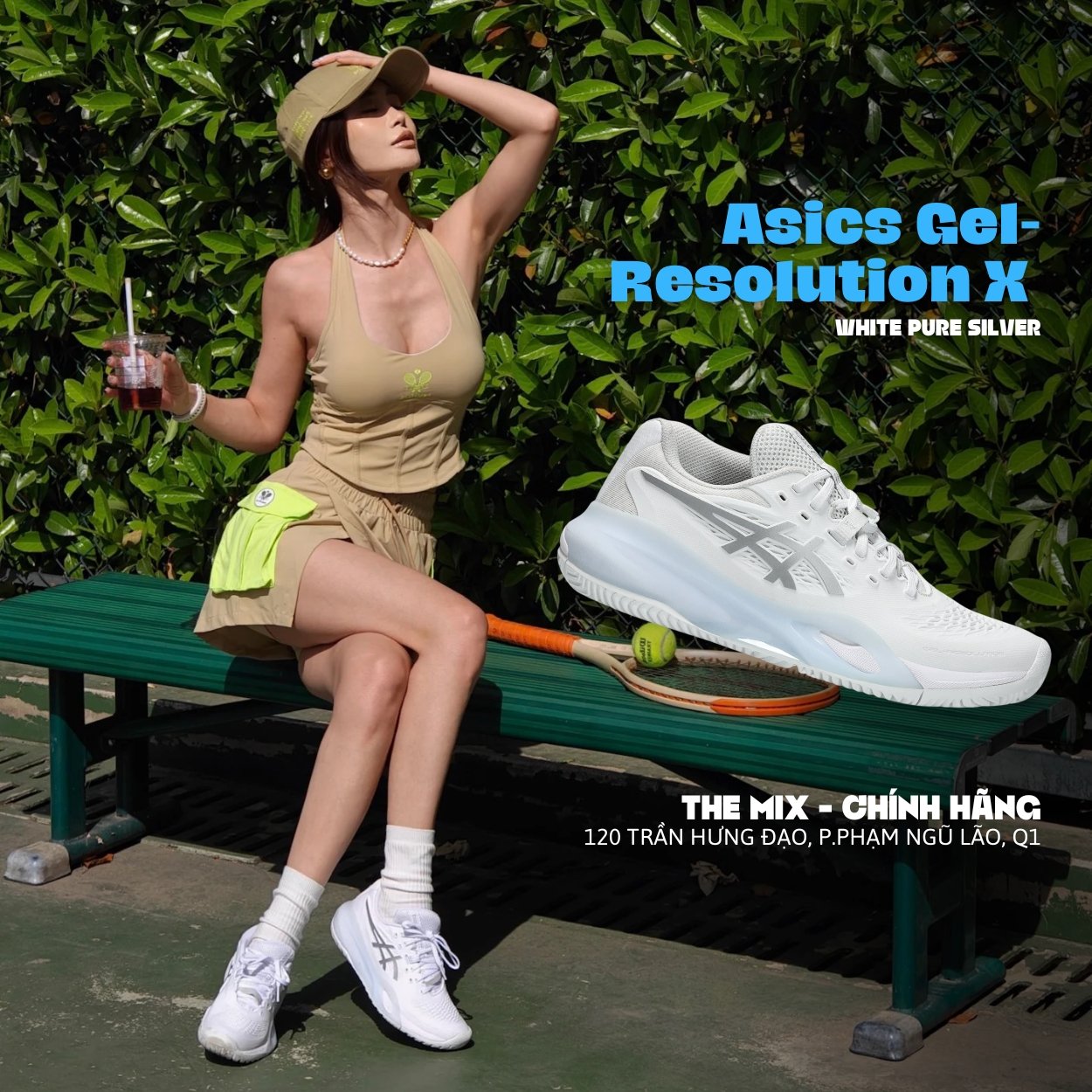Asics Gel Resolution X 'White Pure Silver' - 1042A279-100 - Chính Hãng