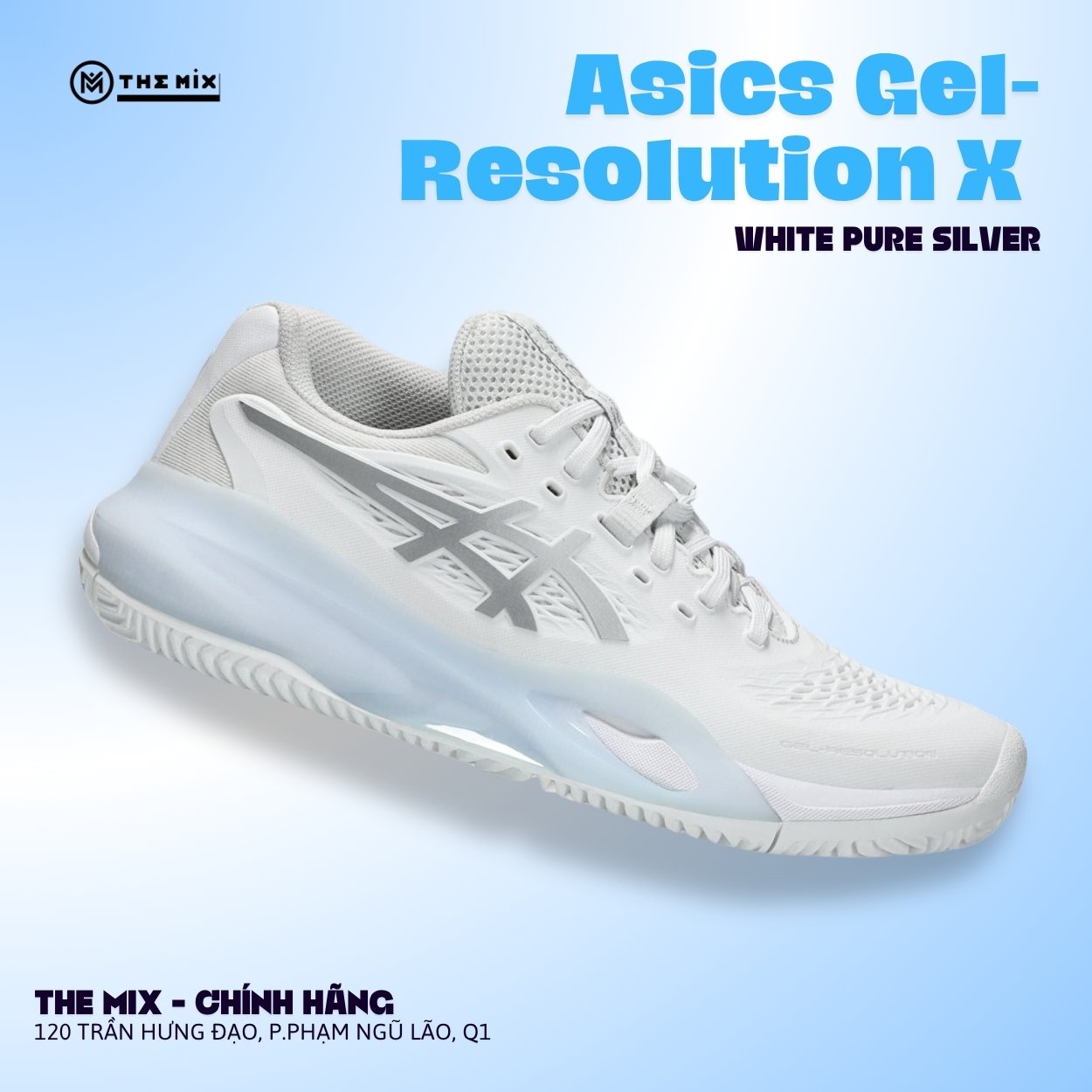 Asics Gel Resolution X 'White Pure Silver' - 1042A279-100 - Chính Hãng