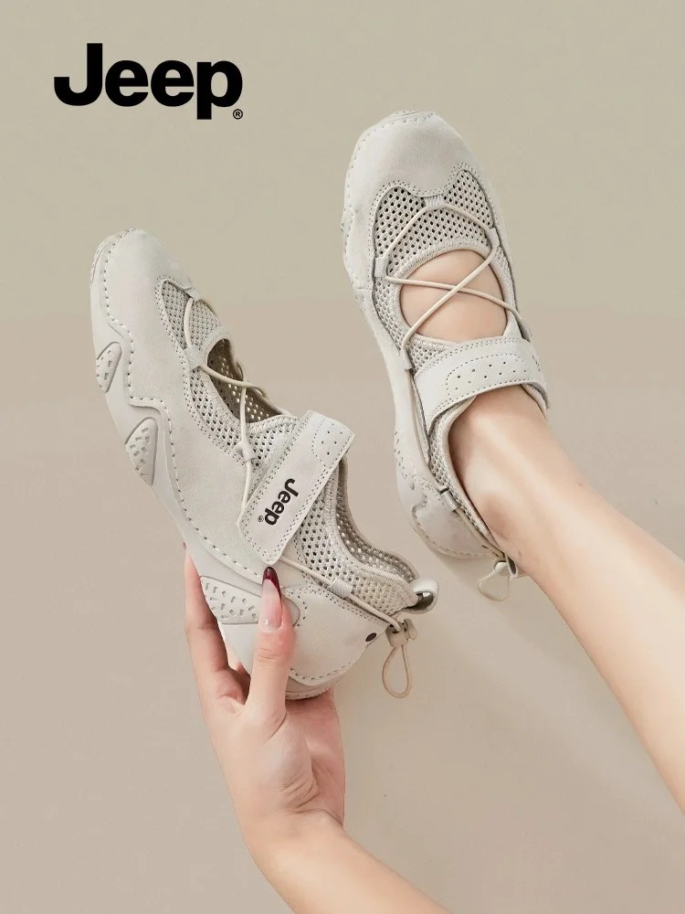 Jeep Mary Jane Sandals Outdoor Light Gray PX241WAS932 Hàng Chính Hãng